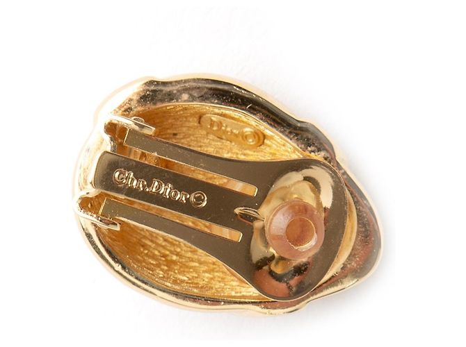 Orecchini Christian Dior dorati con cristalli a goccia D'oro - vista 3