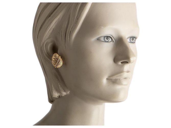 Orecchini Christian Dior dorati con cristalli a goccia D'oro - vista 4