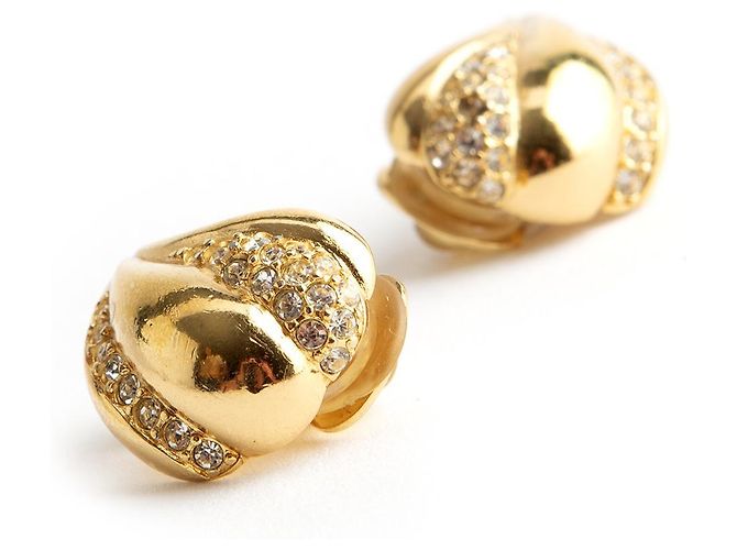 Orecchini a clip Christian Dior dorati con cristalli D'oro - vista 2