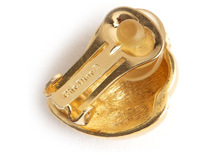 Orecchini a clip Christian Dior dorati con cristalli D'oro - vista 3
