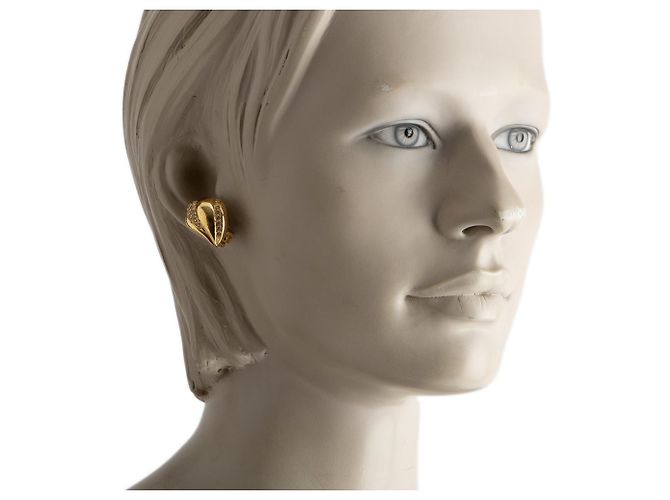 Orecchini a clip Christian Dior dorati con cristalli D'oro - vista 4