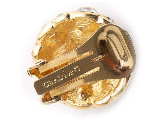 Orecchini Christian Dior dorati con clip D'oro - vista 3