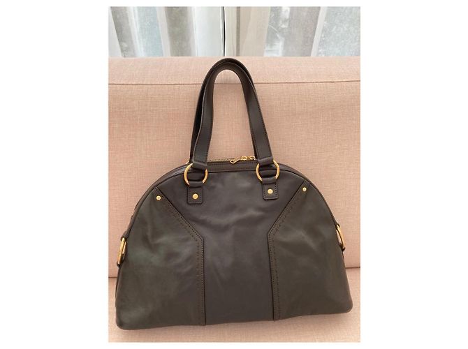 Borsa Yves Saint Laurent in pelle di struzzo nera Nero - vista 2