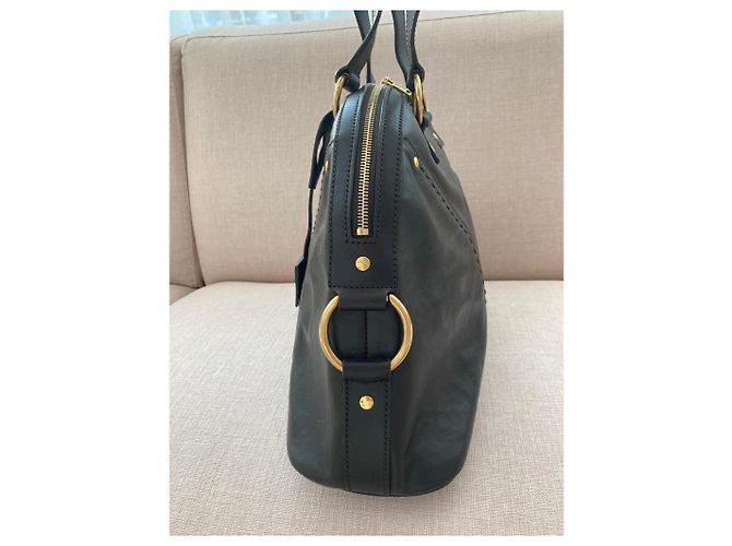 Borsa Yves Saint Laurent in pelle di struzzo nera Nero - vista 3