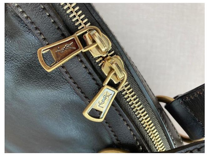 Borsa Yves Saint Laurent in pelle di struzzo nera Nero - vista 4