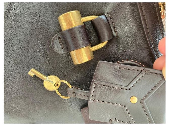 Borsa Yves Saint Laurent in pelle di struzzo nera Nero - vista 5