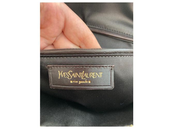 Borsa Yves Saint Laurent in pelle di struzzo nera Nero - vista 6