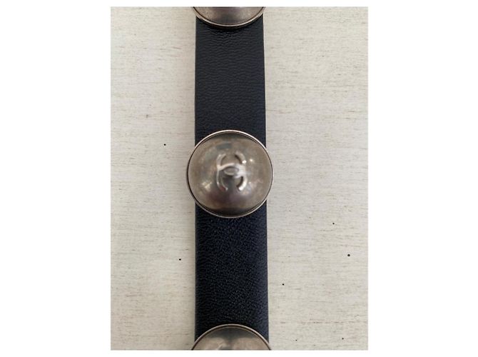 Bracciale Chanel in pelle nera Nero - vista 3