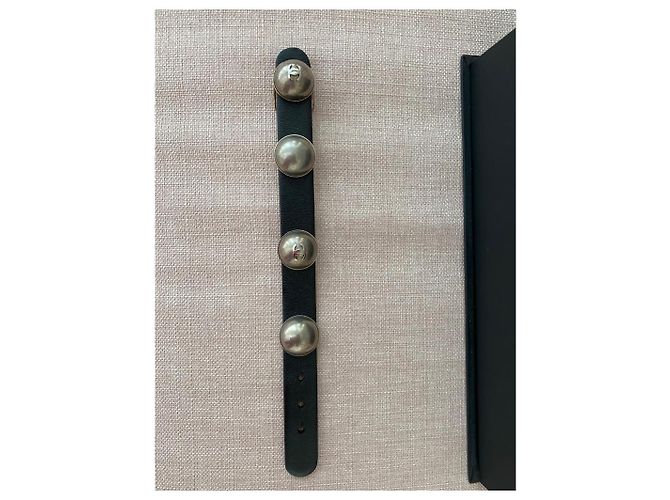 Bracciale Chanel in pelle nera Nero - vista 4