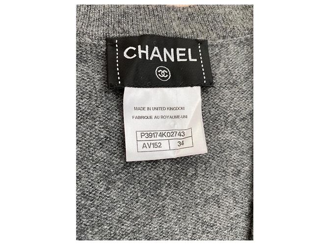 Chanel Weste aus Kaschmir Grau XS - Ansicht 8