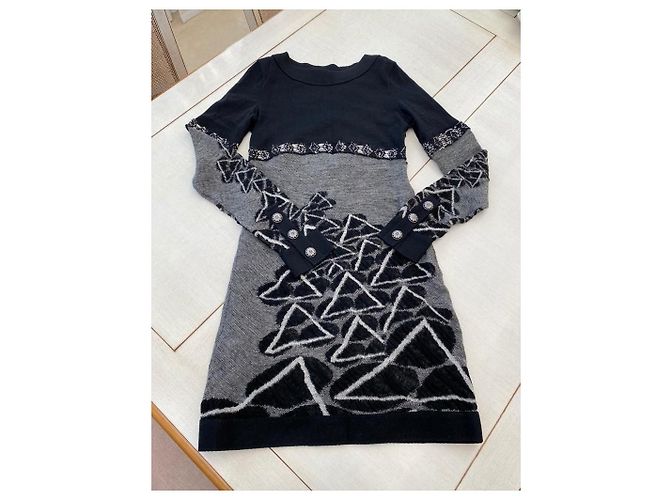 Chanel Kleid aus Wolle Schwarz - Ansicht 2
