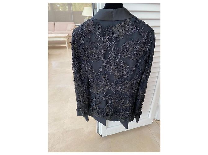 Giacca Chanel in tessuto nero - vista 6
