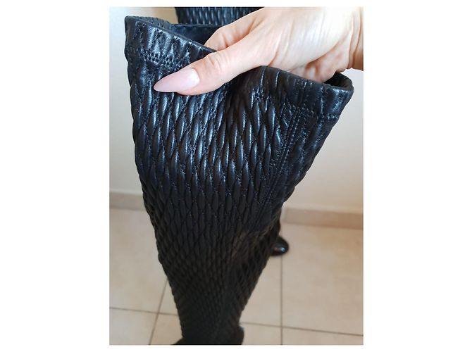 Botas Chanel de piel negra Negro - vista 4