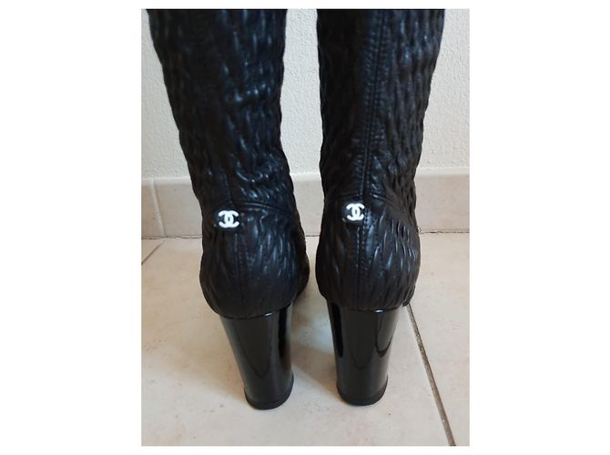 Botas Chanel de piel negra Negro - vista 6