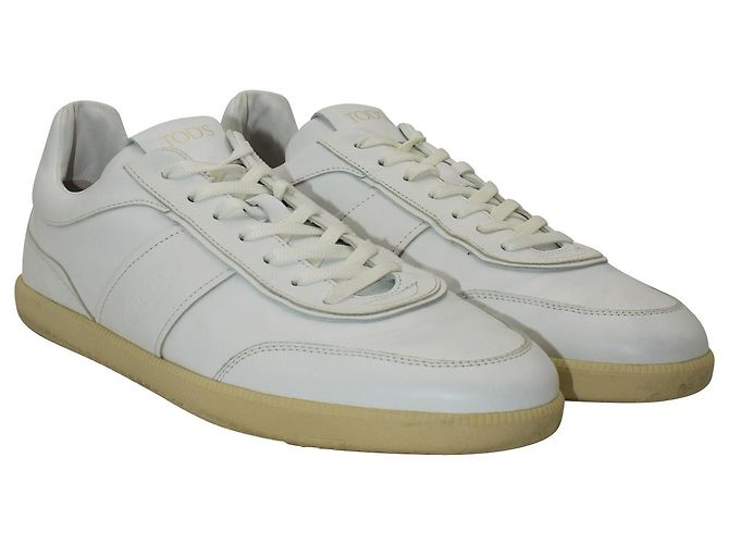 Sneakers basse Tabs di Tod's in pelle bianca Bianco - vista 3