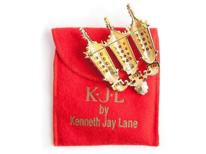Kenneth Jay Lane Appendino per spilla laterna di Parigi D'oro Gold hardware - vista 6