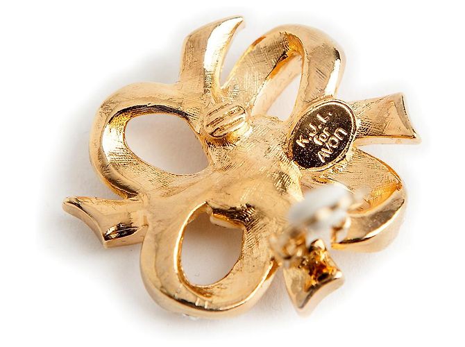 Orecchini a fiocco con strass dorati Kenneth Jay Lane D'oro - vista 3