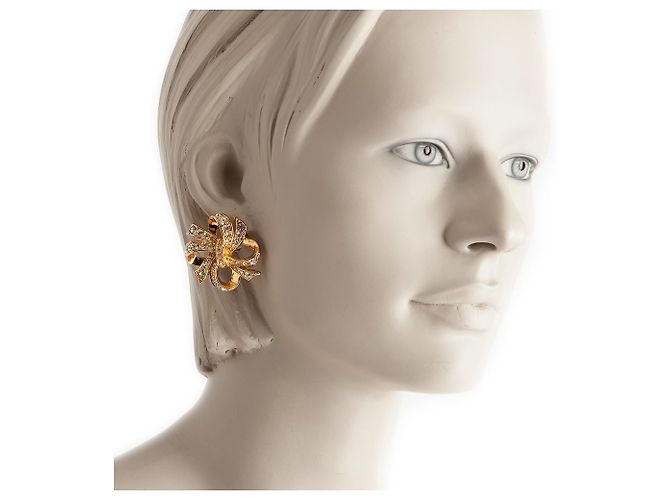 Orecchini a fiocco con strass dorati Kenneth Jay Lane D'oro - vista 4