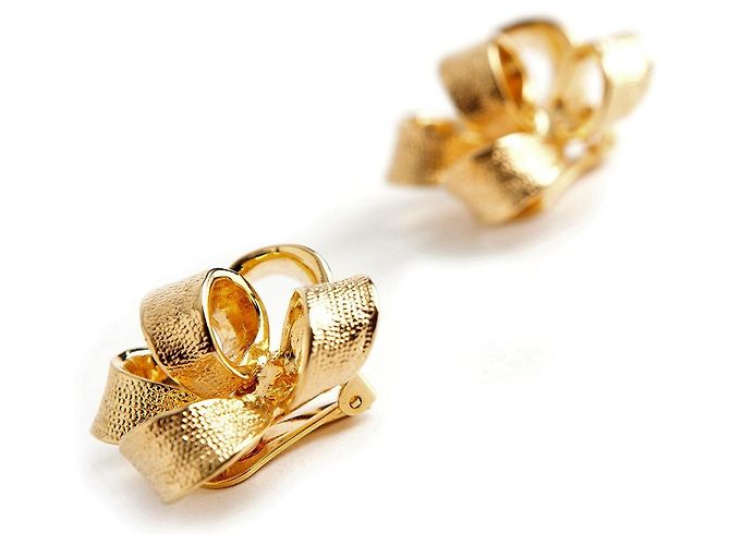 Kenneth Jay Lane Schleifenohrringe Gold Golden - Ansicht 2