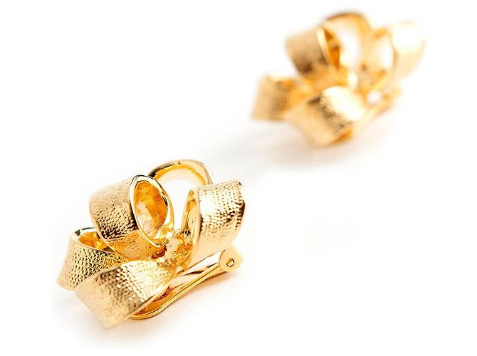 Kenneth Jay Lane Schleifenohrringe Gold Golden - Ansicht 3
