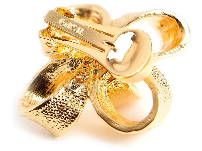 Kenneth Jay Lane Schleifenohrringe Gold Golden - Ansicht 4