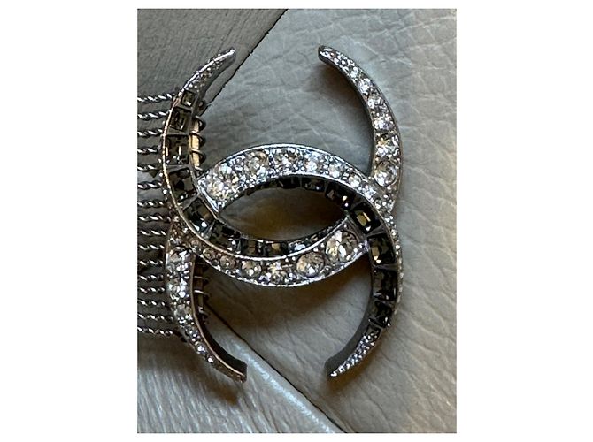 Accessorio per capelli Chanel CC argento metallo - vista 5