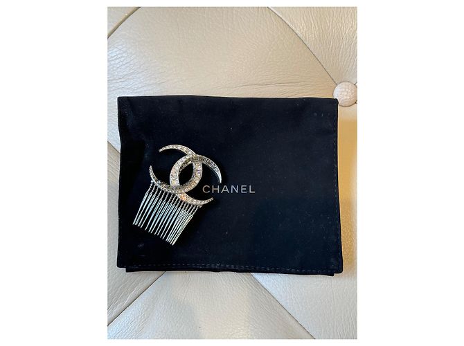 Accessorio per capelli Chanel CC argento metallo - vista 7