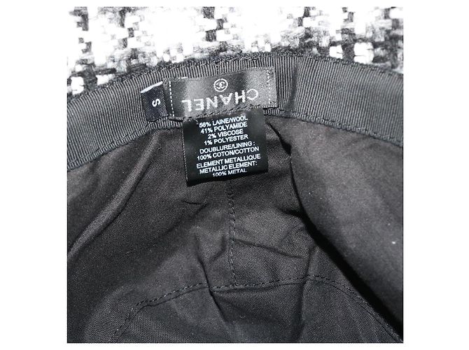 CHANEL COCO Mark Cappello Lana S Bianco Nero CC Auth am4943 - vista 11