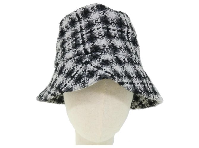 CHANEL COCO Mark Cappello Lana S Bianco Nero CC Auth am4943 - vista 2