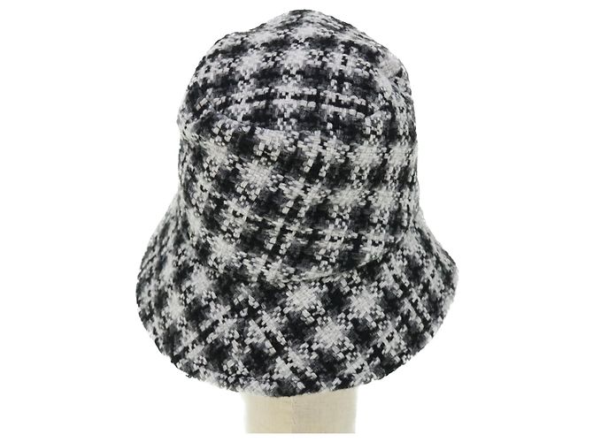 CHANEL COCO Mark Cappello Lana S Bianco Nero CC Auth am4943 - vista 3