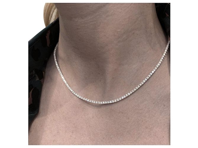 inconnue Collana fiume in oro bianco, Diamants. - vista 2