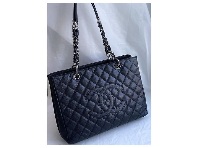 Chanel Borsa shopping classica GST Grand Blu navy - vista 10