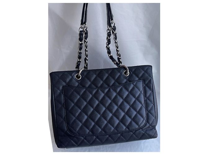 Chanel Borsa shopping classica GST Grand Blu navy - vista 14