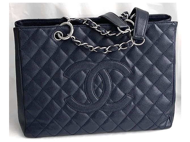 Chanel Borsa shopping classica GST Grand Blu navy - vista 19