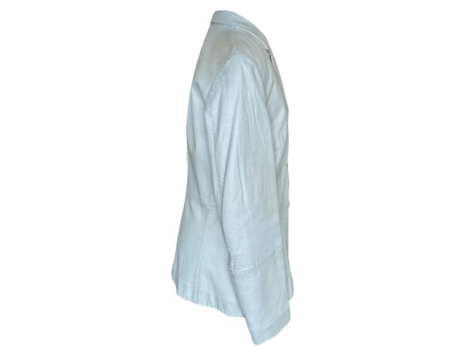 Versace White Leather Jacket L - view 2
