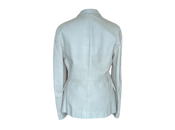 Versace White Leather Jacket L - view 3