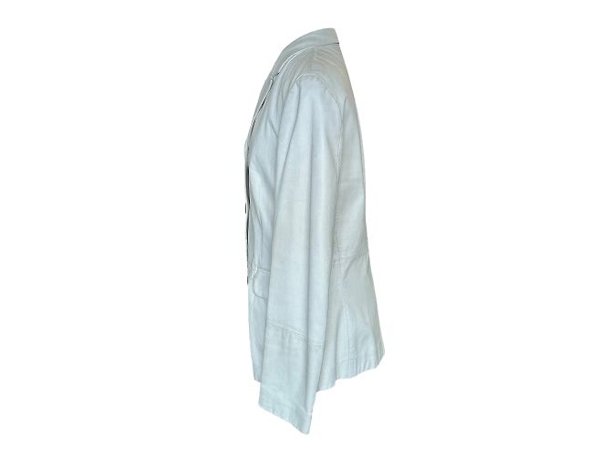 Versace White Leather Jacket L - view 4