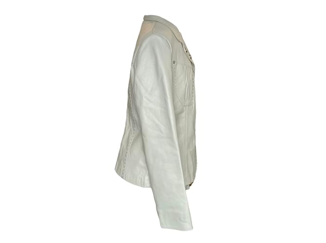 Versace Lederjacke Weiß S - Ansicht 4