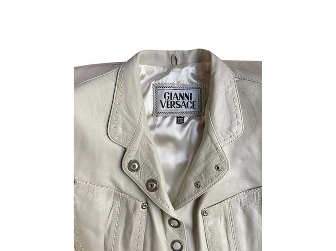 Versace Lederjacke Weiß S - Ansicht 5