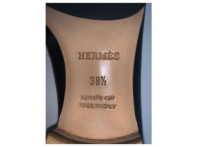 Ballerine Hermès in pelle nera taglia 38.5 Nero - vista 5