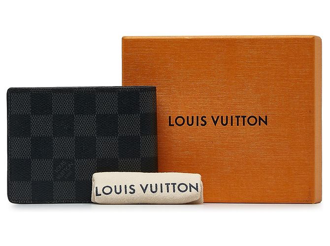 Louis Vuitton Black Damier Graphite Slender Wallet Schwarz - Ansicht 10