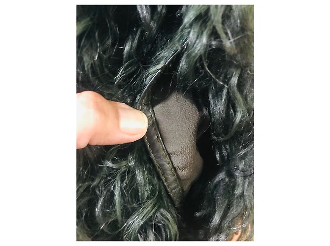 Gucci Tom Ford Faux Curly Shearling Jacke Dunkelgrün - Ansicht 11