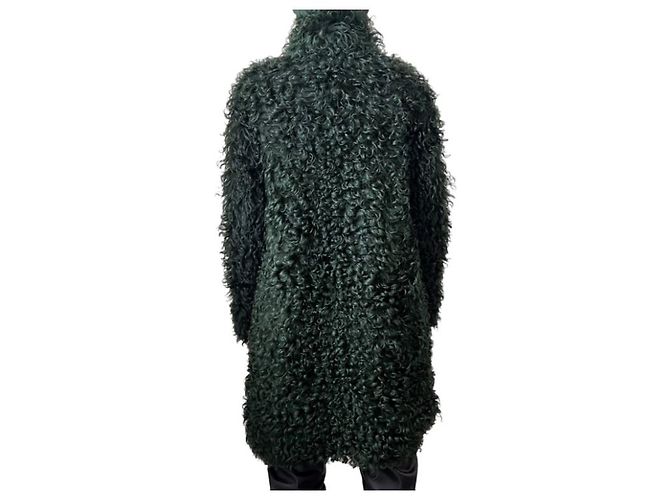 Gucci Tom Ford Faux Curly Shearling Jacke Dunkelgrün - Ansicht 6