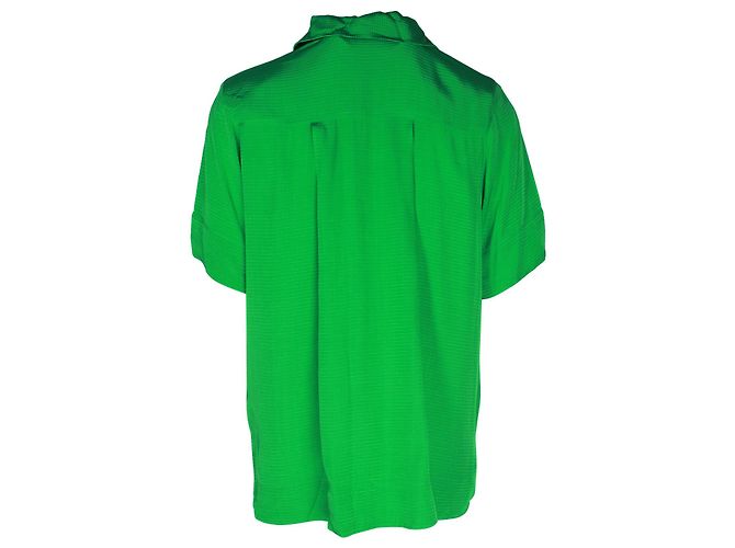Camisa Ganni Ripstop Kelly de viscosa verde - vista 3