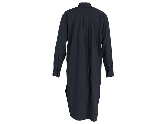 Dries Van Noten Hemdkleid aus marineblauem Polyester - Ansicht 3