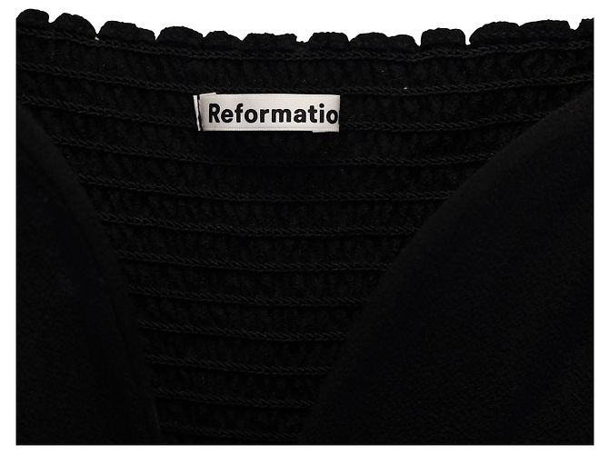 Top con escote pronunciado Roma de viscosa negra de Reformation Negro - vista 3
