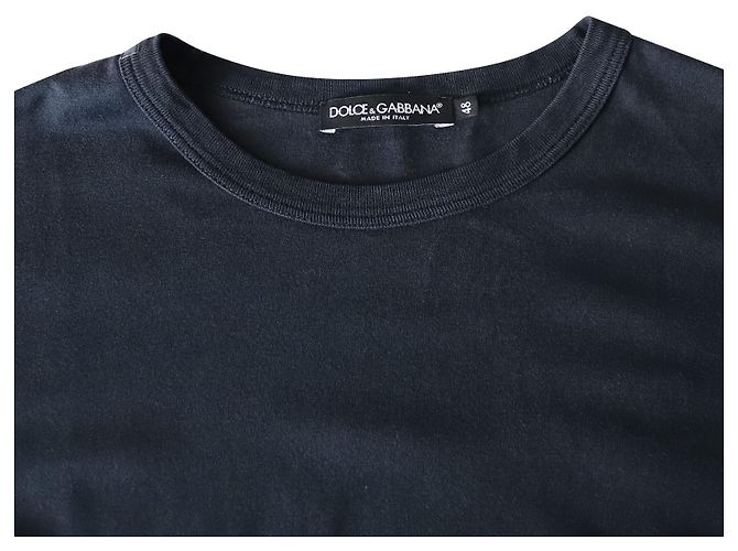 T-shirt girocollo Dolce & Gabbana in cotone Blu Navy - vista 3