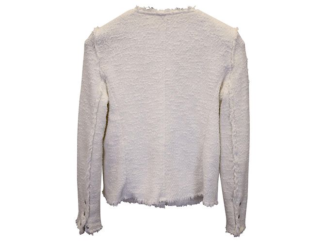 Iro Agnette Tweed-Jacke aus weißer Baumwolle - Ansicht 2