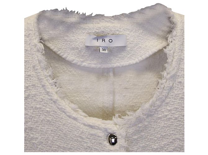 Iro Agnette Tweed-Jacke aus weißer Baumwolle - Ansicht 3