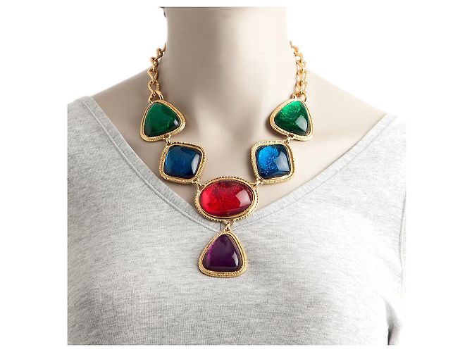 Collana con placca multicolore Kenneth Jay Lane - vista 6